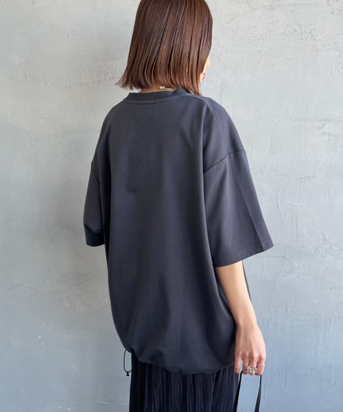 FRED PERRY（フレッドペリー）の「【WEB先行予約】[FRED PERRY/フレッドペリー] 別注 ワンポイントロゴ刺繍 ポンチドローコードTシャツ（Tシャツ/カットソー・レディース・ホワイト/オートミール/チャコールグレー/ブラック・L/M/S）」の9枚目の写真