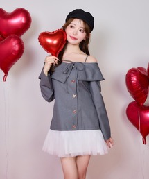 one after another NICE CLAUP | 【Heart Collection】ハートボタン付きドッキングワンピース(ワンピース)