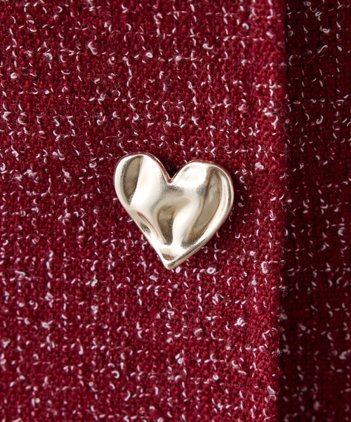 one after another NICE CLAUP（ワンアフターアナザーナイスクラップ）の「【Heart Collection】ハートボタン付きドッキングワンピース（ワンピース・レディース・レッド/オフホワイト/杢グレー/ブラック・FREE）」の7枚目の写真