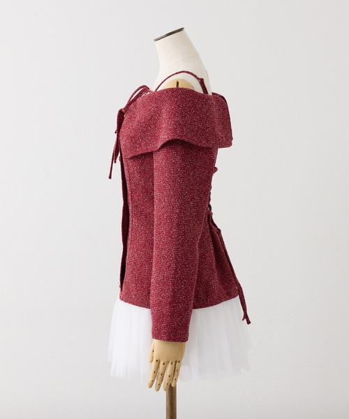 one after another NICE CLAUP（ワンアフターアナザーナイスクラップ）の「【Heart Collection】ハートボタン付きドッキングワンピース（ワンピース・レディース・レッド/オフホワイト/杢グレー/ブラック・FREE）」の10枚目の写真