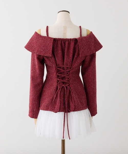 情熱の赤❤️競技会やダンスパーティーでも目をひくスタンダード向けワンピース ✨ Heart Collection】ハートボタン付きドッキングワンピース（ワンピース