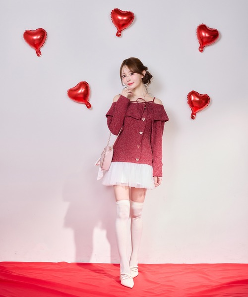 Heart Collection】ハートボタン付きドッキングワンピース（ワンピース