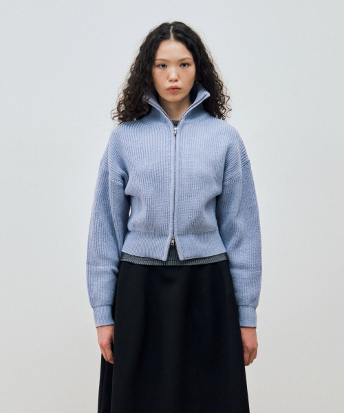 MAIS(マイス)の「TWO WAY KNIT ZIP-UP CARDIGAN / LAVENDER(カーディガン/ボレロ・レディース・ラベンダー・FREE)」の3枚目の写真