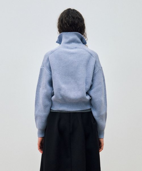 MAIS(マイス)の「TWO WAY KNIT ZIP-UP CARDIGAN / LAVENDER(カーディガン/ボレロ・レディース・ラベンダー・FREE)」の5枚目の写真