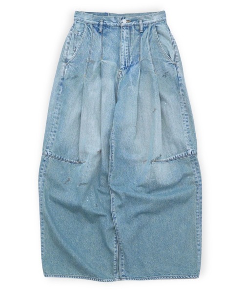 SHINYAKOZUKA（シンヤコヅカ）の「【SHINYAKOZUKA】 PAINTED ORDINARY CITY BAGGY（デニムパンツ・メンズ・ブラック/インディゴブルー・SMALL）」の2枚目の写真