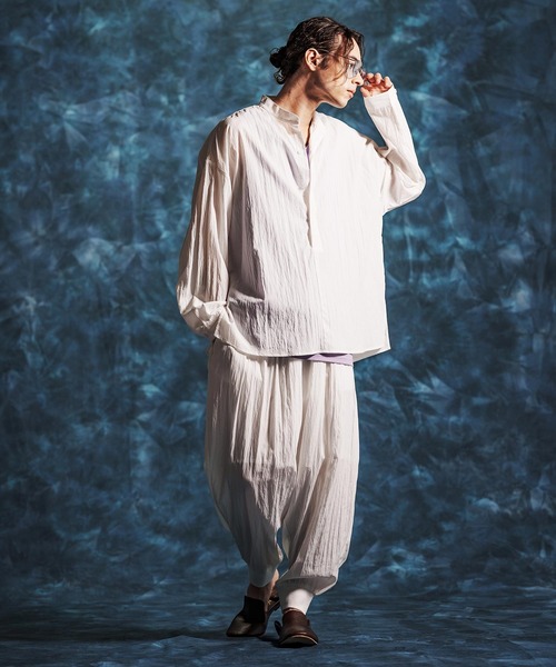 Jih Nunc(ジーヌンク)の「ms6374-トロピカルスタンドカラープルオーバーシャツ(JIH-R1154)(シャツ/ブラウス・メンズ・パープル/グレー/ホワイト/ブラック・L/M/S)」の13枚目の写真