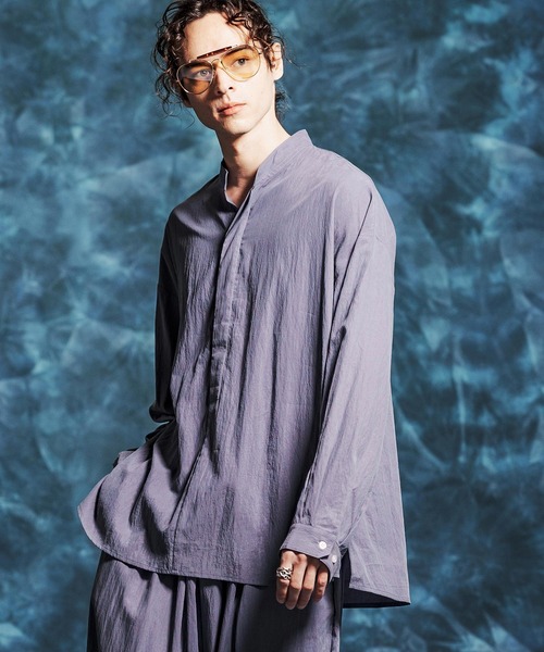 Jih Nunc(ジーヌンク)の「ms6374-トロピカルスタンドカラープルオーバーシャツ(JIH-R1154)(シャツ/ブラウス・メンズ・パープル/グレー/ホワイト/ブラック・L/M/S)」の14枚目の写真