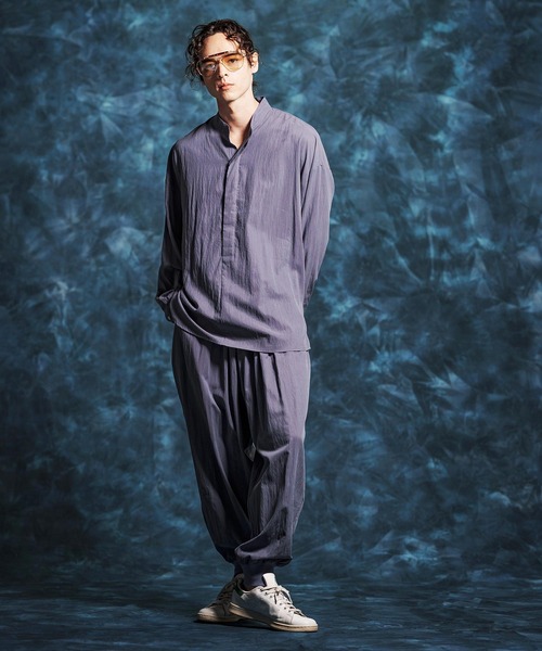 Jih Nunc(ジーヌンク)の「ms6374-トロピカルスタンドカラープルオーバーシャツ(JIH-R1154)(シャツ/ブラウス・メンズ・パープル/グレー/ホワイト/ブラック・L/M/S)」の16枚目の写真