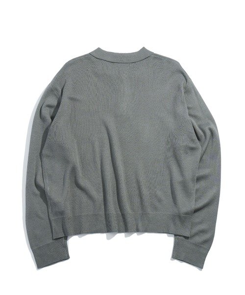 セール】milano rib knit polo shirt/ミラノリブ ワンポイントロゴ