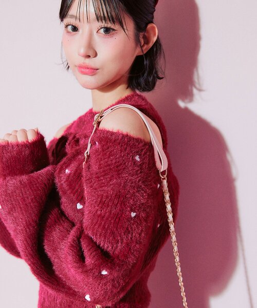 OLIVE des OLIVE（オリーブデオリーブ）の「ハート刺繍ニット