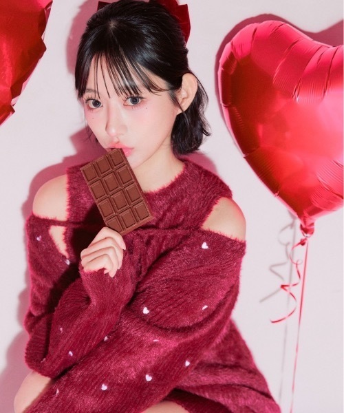 セール】ハート刺繍ニットワンピース（ワンピース）｜OLIVE des OLIVE