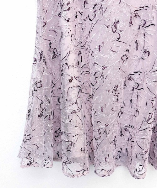 SAISON DE PAPILLON（セゾンドパピヨン）の「【2026SS新作】レディース フレア スカート刺繍レース 高級感 きれいめ オフィスカジュアル（スカート・レディース・グリーン/パープル・S/M/L）」の19枚目の写真