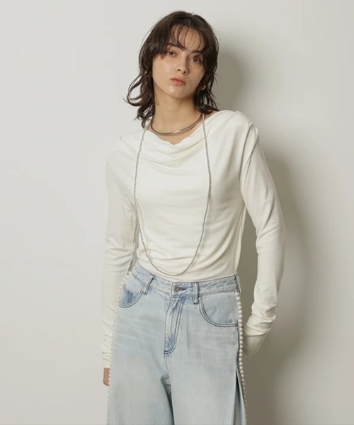 ドレープオフショルカットソー（Tシャツ/カットソー）｜CADUNE