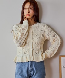 mysty woman | スカシ編み柄カーディガン　643859(カーディガン/ボレロ)