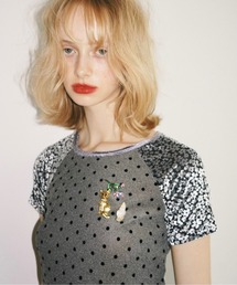 pleated print tops / プリーツプリントトップス（Tシャツ/カットソー