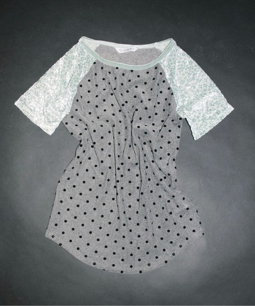 musubore（ムスボレ）の「dot & flower raglan tee / ドット＆フラワーラグランT（Tシャツ/カットソー・レディース・ブラック/オレンジ/グリーン・FREE）」の19枚目の写真