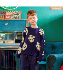 MINIDOU（ミニドウ）の「チーズキッズニットセーター（ニット/セーター）」