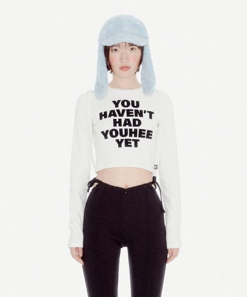 YOUHEE(ユヒ)の「YOUHEE LETTERING LONG SLEEVE WHITE(Tシャツ/カットソー・レディース・その他・FREE)」の4枚目の写真