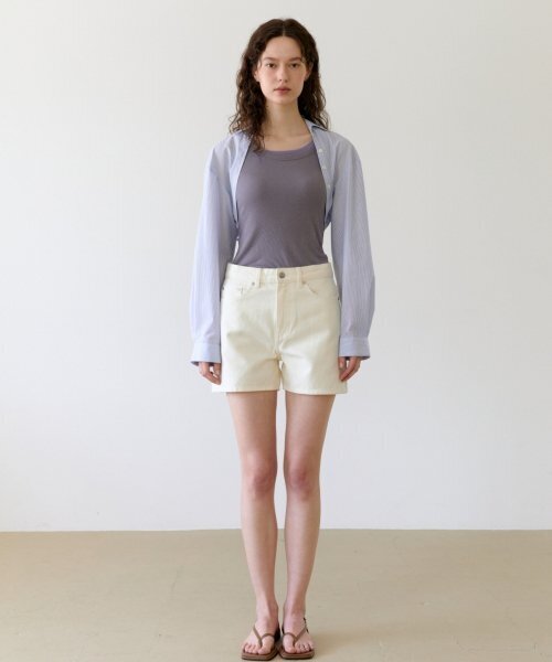 UNNOUT(アナウト)の「STRIPE SHIRT BOLERO - SKY(シャツ/ブラウス・レディース・その他・ONE SIZE)」の3枚目の写真