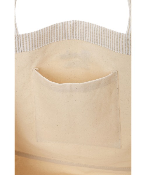 ALEXIA STAM（アリシアスタン）の「Stripe Tote Bag /ストライプトート（トートバッグ・レディース・ベージュ/レッド・FREE）」の4枚目の写真