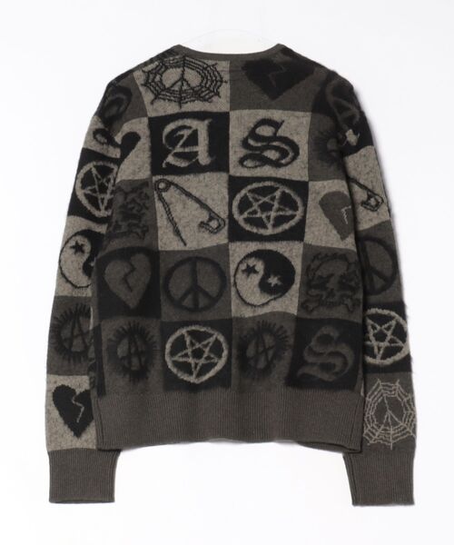 ALLSAINTS(オールセインツ)の「TRAVIS JACQUARD CARDIGAN | TRAVIS ジャカード カーディガン(カーディガン/ボレロ・メンズ・オリーブ×ブラック・S/M/L/XL/XS)」の2枚目の写真