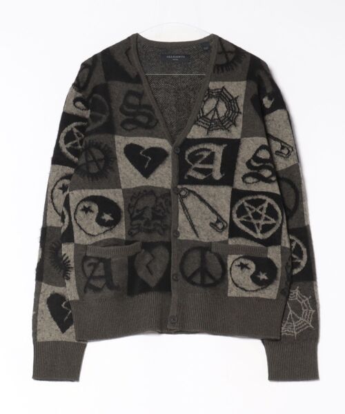 ALLSAINTS(オールセインツ)の「TRAVIS JACQUARD CARDIGAN | TRAVIS ジャカード カーディガン(カーディガン/ボレロ・メンズ・オリーブ×ブラック・S/M/L/XL/XS)」の9枚目の写真