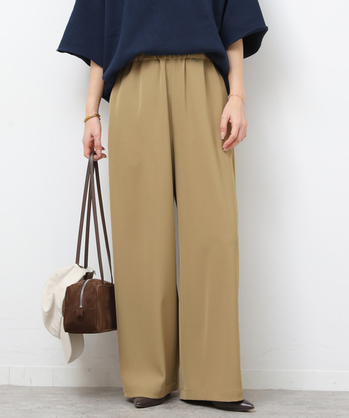 JOURNAL STANDARD relume（ジャーナルスタンダード　レリューム）の「［26SS新作］ウォッシャブルヘビーツイルイージーワイド（その他パンツ・レディース・ブラック/チャコールグレー/ホワイト/ベージュ・36/38）」の4枚目の写真