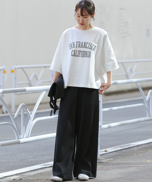 JOURNAL STANDARD relume（ジャーナルスタンダード　レリューム）の「［26SS新作］ウォッシャブルヘビーツイルイージーワイド（その他パンツ・レディース・ブラック/チャコールグレー/ホワイト/ベージュ・36/38）」の13枚目の写真