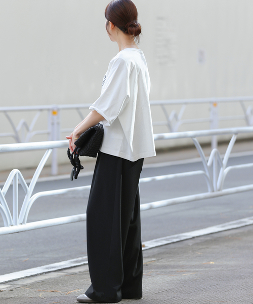 JOURNAL STANDARD relume（ジャーナルスタンダード　レリューム）の「［26SS新作］ウォッシャブルヘビーツイルイージーワイド（その他パンツ・レディース・ブラック/チャコールグレー/ホワイト/ベージュ・36/38）」の16枚目の写真