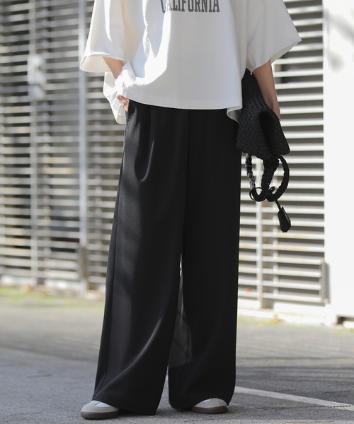 JOURNAL STANDARD relume（ジャーナルスタンダード　レリューム）の「［26SS新作］ウォッシャブルヘビーツイルイージーワイド（その他パンツ・レディース・ブラック/チャコールグレー/ホワイト/ベージュ・36/38）」の17枚目の写真