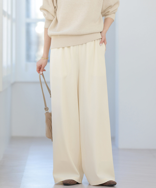 JOURNAL STANDARD relume（ジャーナルスタンダード　レリューム）の「［26SS新作］ウォッシャブルヘビーツイルイージーワイド（その他パンツ・レディース・ベージュ/ブラック/チャコールグレー/ホワイト・36/38）」の5枚目の写真