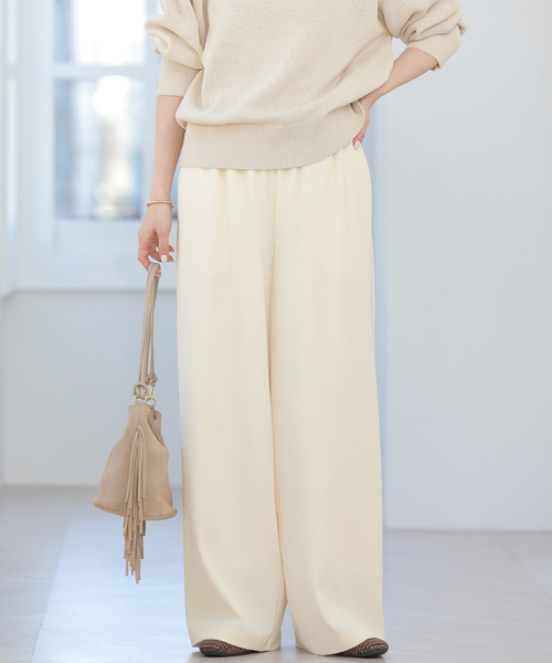 JOURNAL STANDARD relume（ジャーナルスタンダード　レリューム）の「［26SS新作］ウォッシャブルヘビーツイルイージーワイド（その他パンツ・レディース・ベージュ/ブラック/チャコールグレー/ホワイト・36/38）」の6枚目の写真