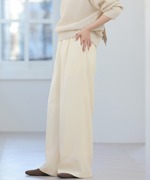 JOURNAL STANDARD relume（ジャーナルスタンダード　レリューム）の「［26SS新作］ウォッシャブルヘビーツイルイージーワイド（その他パンツ・レディース・ベージュ/ブラック/チャコールグレー/ホワイト・36/38）」の7枚目の写真