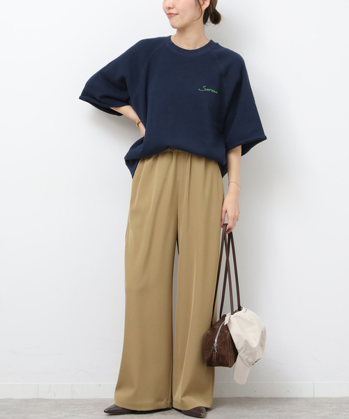 JOURNAL STANDARD relume（ジャーナルスタンダード　レリューム）の「［26SS新作］ウォッシャブルヘビーツイルイージーワイド（その他パンツ・レディース・ベージュ/ブラック/チャコールグレー/ホワイト・36/38）」の9枚目の写真