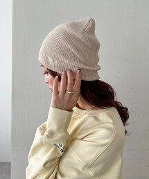 ロゴ刺繍リブビーニー
