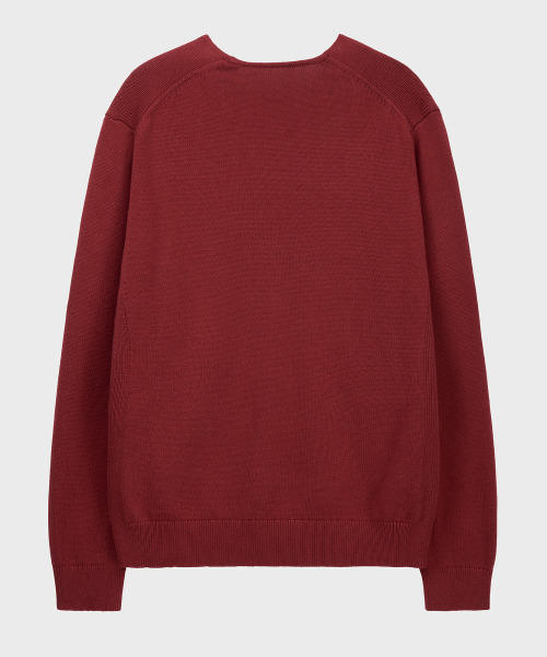 NOIRER（ノイア）の「カシミヤコットンディープVネックニット（レッド）（ニット/セーター・メンズ・その他・48/50/52）」の3枚目の写真