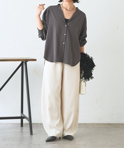 Jena espace merveilleux(ジェナ エスパスメルヴェイユ)の「【美シルエット】カーブラインイージーパンツ(その他パンツ・レディース・アイボリー/グレー・FREE)」の6枚目の写真