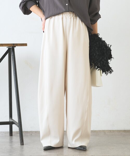 Jena espace merveilleux(ジェナ エスパスメルヴェイユ)の「【美シルエット】カーブラインイージーパンツ(その他パンツ・レディース・アイボリー/グレー・FREE)」の8枚目の写真