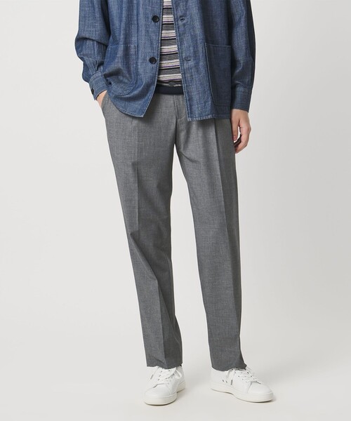 UNITED ARROWS(ユナイテッドアローズ)の「TR バックシャーリング 1プリーツ イージー スラックス ストレッチ 接触冷感(スラックス・メンズ・ネイビー/グレー系・XL/M/L/S)」の1枚目の写真
