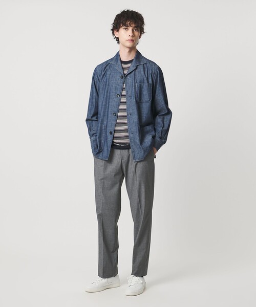 UNITED ARROWS(ユナイテッドアローズ)の「TR バックシャーリング 1プリーツ イージー スラックス ストレッチ 接触冷感(スラックス・メンズ・ネイビー/グレー系・XL/M/L/S)」の16枚目の写真