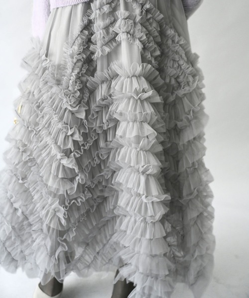 Ehre style（エーレスタイル）の「大人の綺麗フリル 華映え休日に（スカート・レディース・ブラック・FREE）」の5枚目の写真