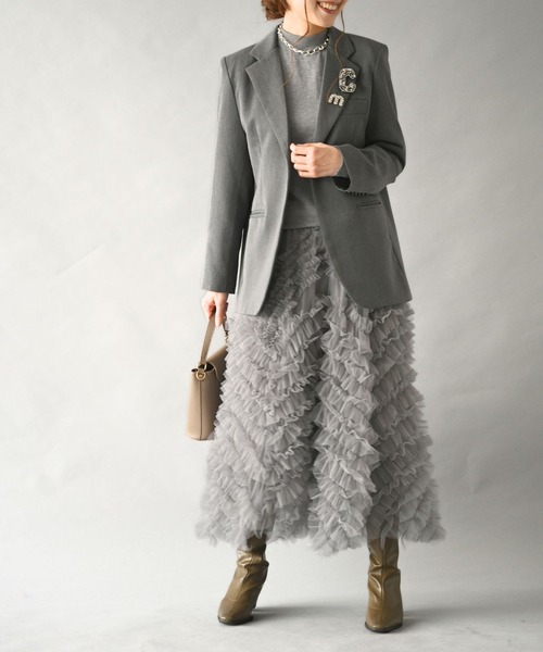 Ehre style（エーレスタイル）の「大人の綺麗フリル 華映え休日に（スカート・レディース・ブラック・FREE）」の10枚目の写真