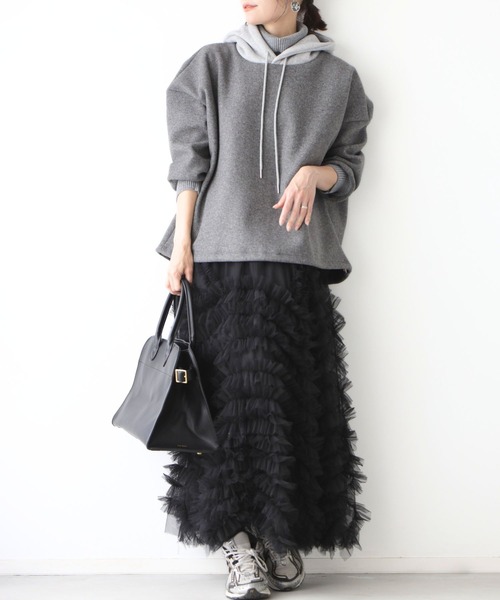 Ehre style（エーレスタイル）の「大人の綺麗フリル 華映え休日に（スカート・レディース・ブラック・FREE）」の14枚目の写真