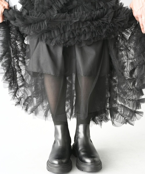 Ehre style（エーレスタイル）の「大人の綺麗フリル 華映え休日に（スカート・レディース・ブラック・FREE）」の20枚目の写真
