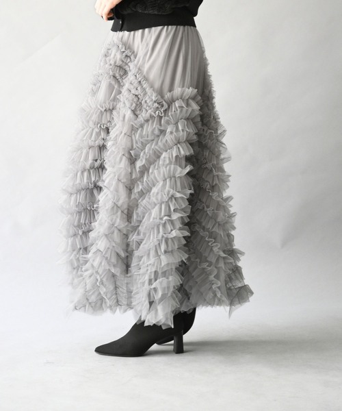 Ehre style（エーレスタイル）の「大人の綺麗フリル 華映え休日に（スカート・レディース・ブラック・FREE）」の22枚目の写真