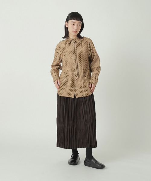 ZUCCa（ズッカ）の「WOOLISH TWILL / S（スカート・レディース・ベージュ/ブラウン/ブラック・M size）」の6枚目の写真