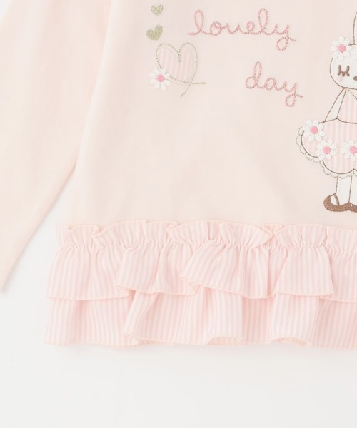 KP（ケーピー）の「mimiちゃん 段フリル長袖チュニック（Tシャツ/カットソー・キッズ・サックスブルー/ピンク・90cm/130cm/100cm/110cm/120cm）」の14枚目の写真