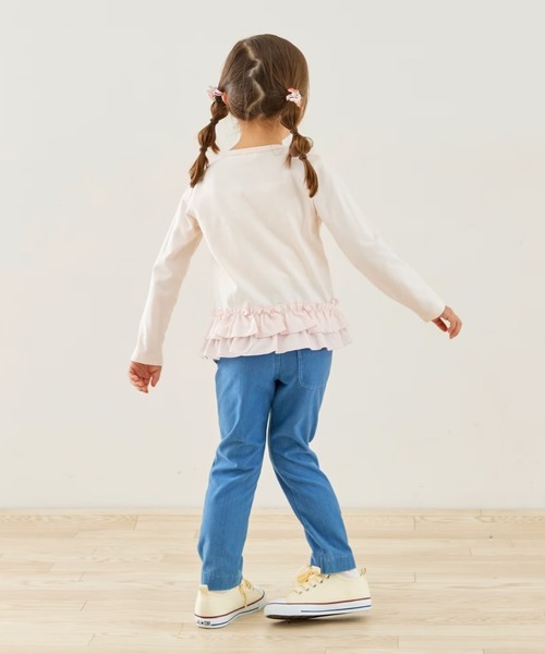 KP（ケーピー）の「mimiちゃん 段フリル長袖チュニック（Tシャツ/カットソー・キッズ・サックスブルー/ピンク・90cm/130cm/100cm/110cm/120cm）」の8枚目の写真