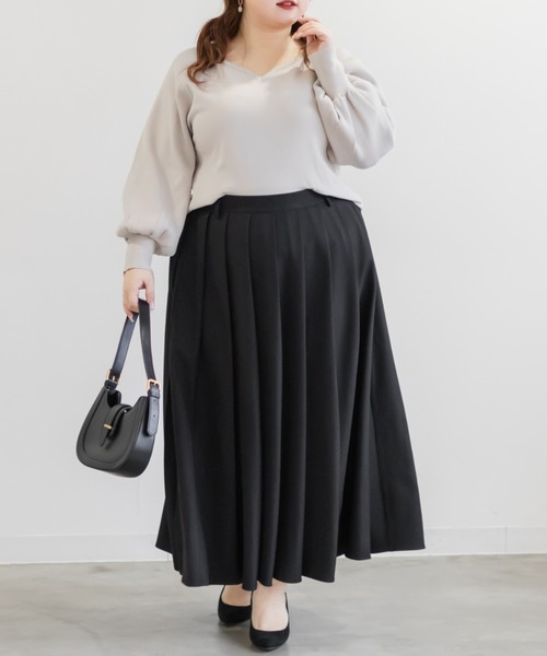 CLETTE（クレット）の「CLETTEオリジナルハートネックバックリボンニットプルオーバー（ニット/セーター・レディース・グレイッシュベージュ/ブルー/チャコールグレー・4L/3L/LL）」の11枚目の写真