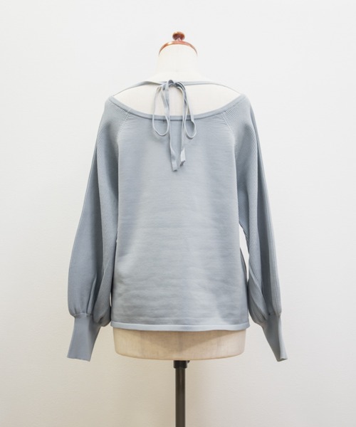 CLETTE（クレット）の「CLETTEオリジナルハートネックバックリボンニットプルオーバー（ニット/セーター・レディース・グレイッシュベージュ/ブルー/チャコールグレー・4L/3L/LL）」の17枚目の写真